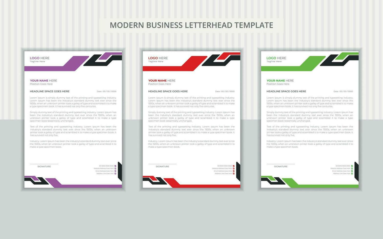 Modern letterhead design Template vector