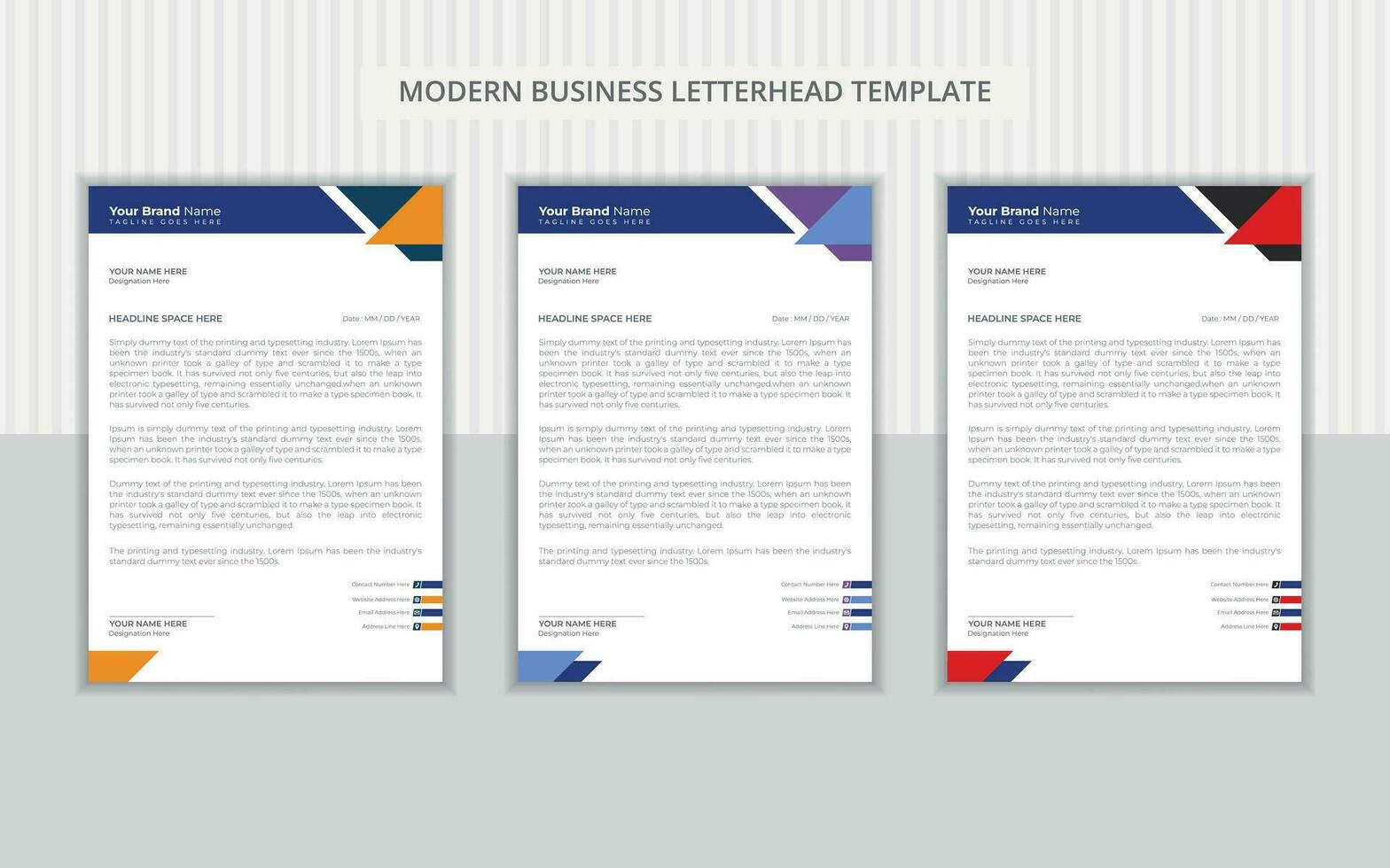 Creative and corporate company letterhead design template vector