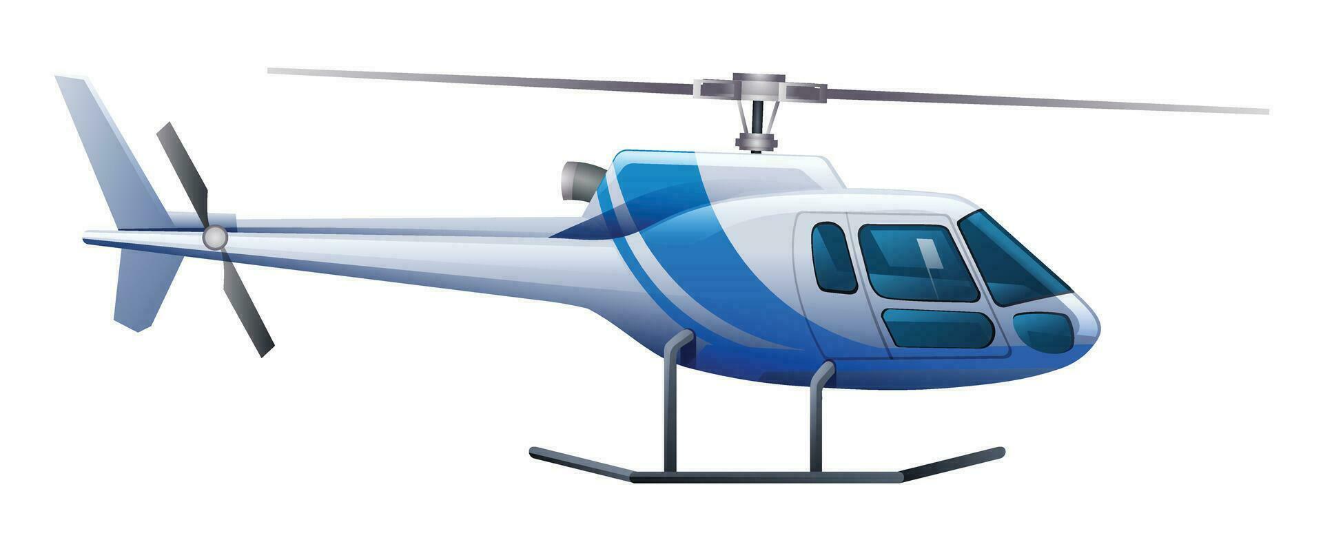 helicóptero lado ver vector aislado ilustración
