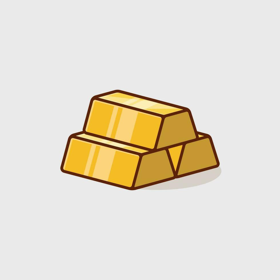 Gold bar simple cartoon vector illustration marketing concept icon isolated