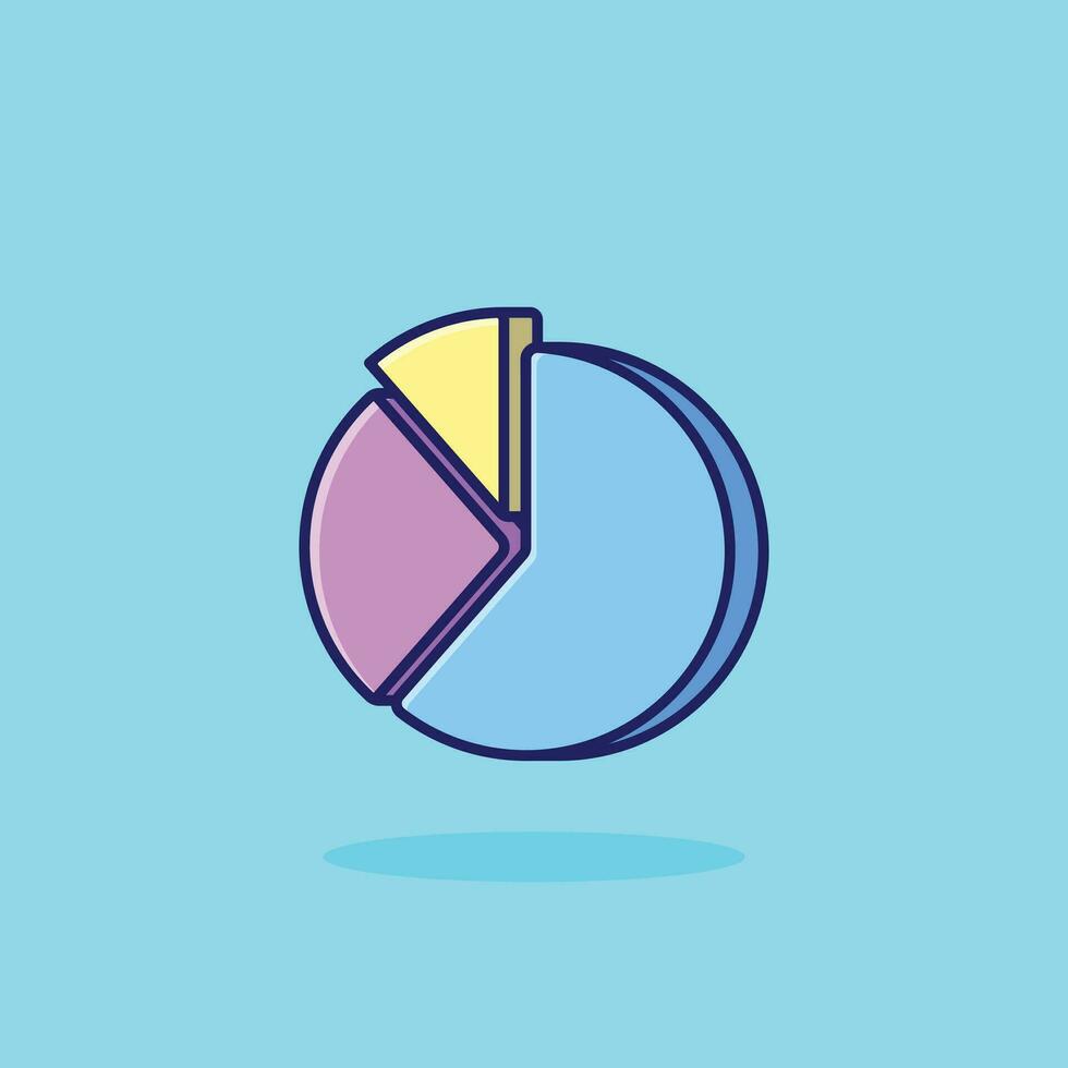 Pie chart simple cartoon vector illustration marketing concept icon isolated