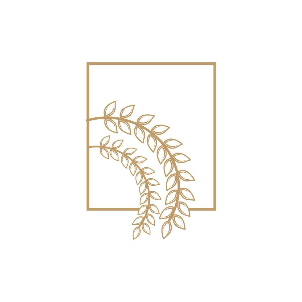 Wheat Logo Grain Design Simple Illustration Template vector