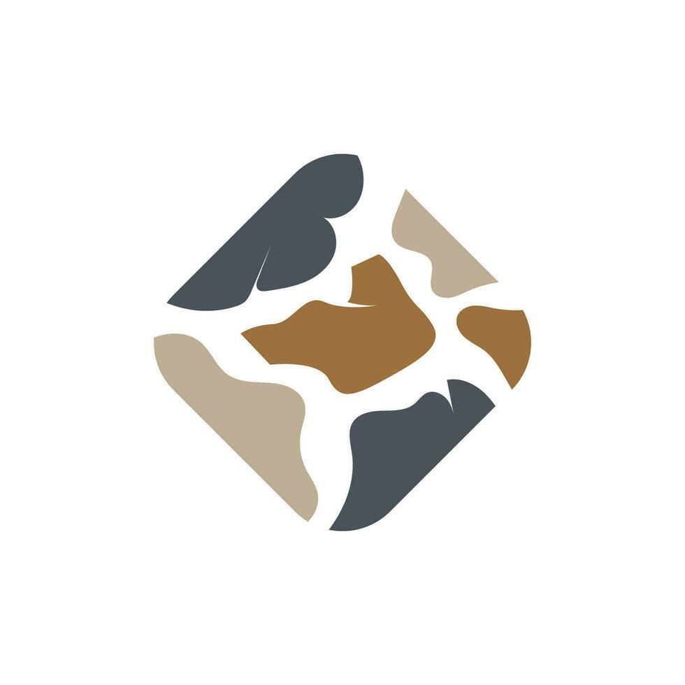 Simple Stone Wall Logo Design Template Symbol Illustration vector