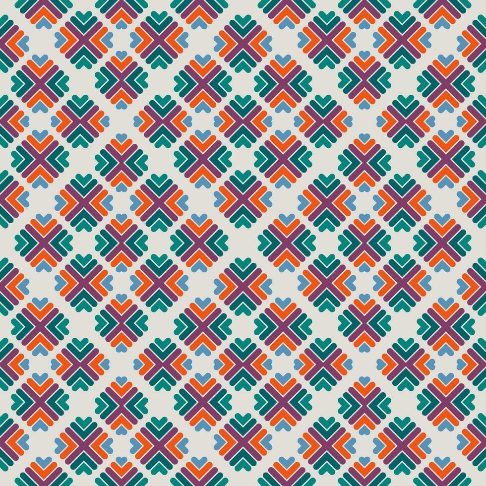 Abstract striped geometric seamless pattern with rhombus shapes. Mosaic, tile background, wrapping paper. vector