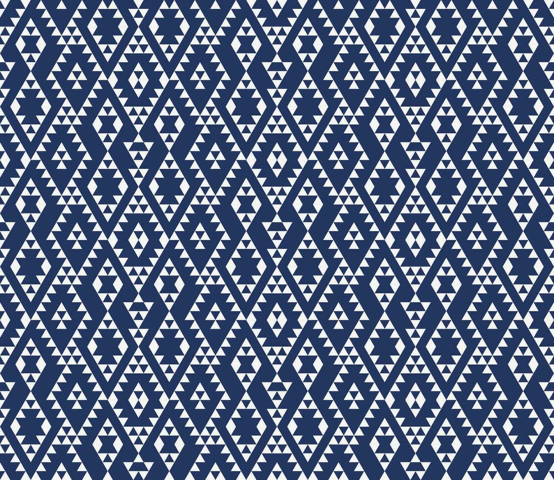Ethnic seamless pattern with rhombuses, triangles, geometric shapes. Tribal geometrical background. vector