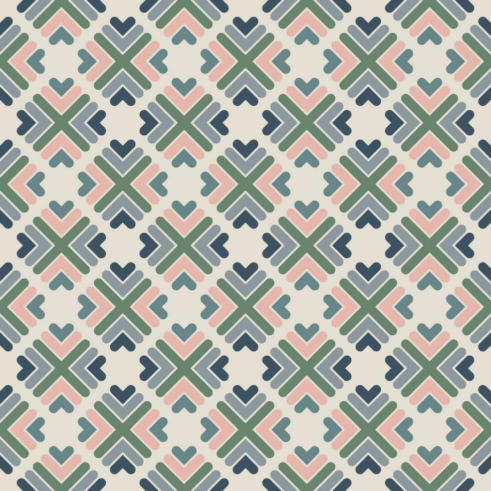 Abstract striped geometric seamless pattern with rhombus shapes. Mosaic, tile background, wrapping paper. vector