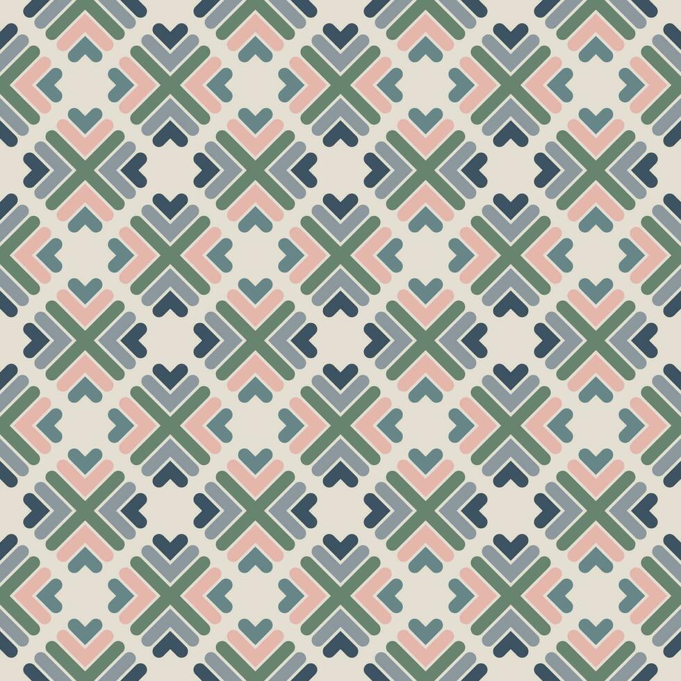 Abstract striped geometric seamless pattern with rhombus shapes. Mosaic, tile background, wrapping paper. vector