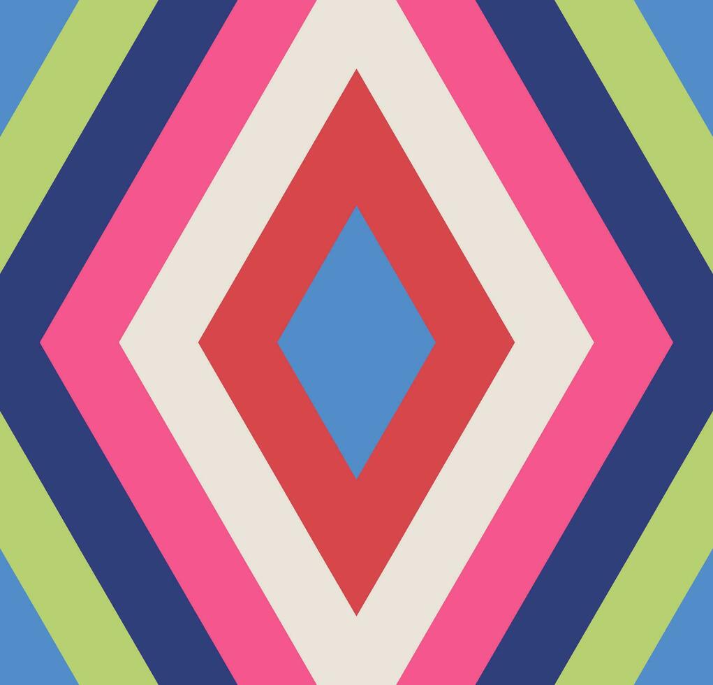 Striped abstract geometric seamless pattern with rhombuses. Tile background. Infinity wrapping paper with different shapes. Creative texture. vector