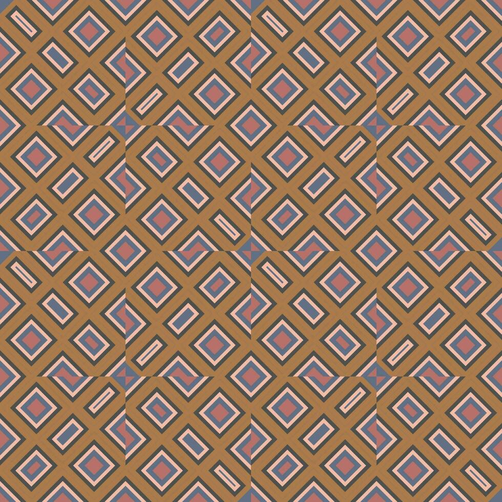 Striped abstract geometric seamless pattern with rhombuses. Tile background. Infinity wrapping paper with different shapes. Creative texture. vector