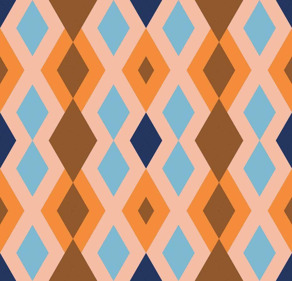 Ethnic seamless pattern with rhombuses, triangles, geometric shapes. Tribal geometrical background. vector