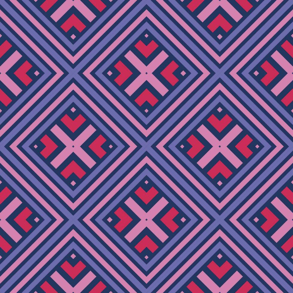 Abstract striped geometric seamless pattern with rhombus shapes. Mosaic, tile background, wrapping paper. vector