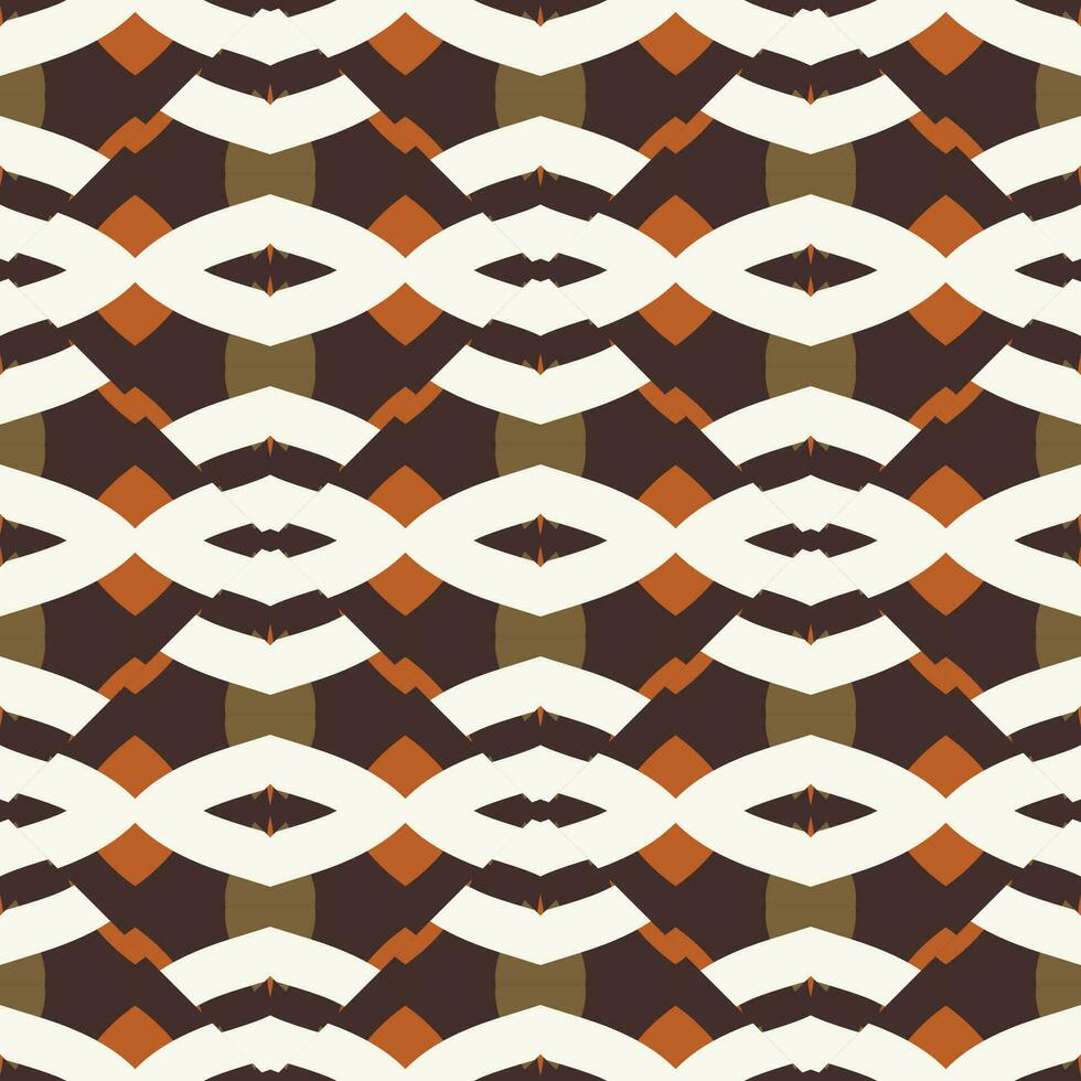 Ethnic seamless pattern with rhombuses, triangles, geometric shapes. Tribal geometrical background. vector