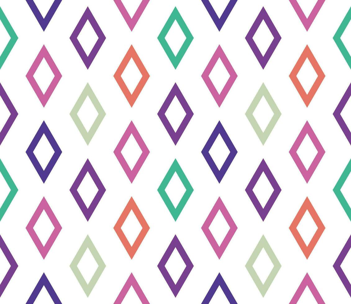 Striped abstract geometric seamless pattern with rhombuses. Tile background. Infinity wrapping paper with different shapes. Creative texture. vector