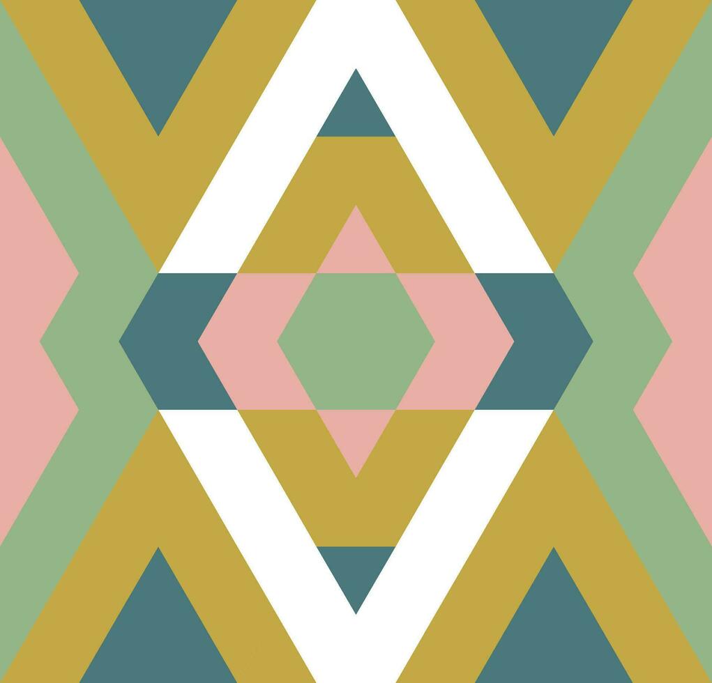 Ethnic seamless pattern with rhombuses, triangles, geometric shapes. Tribal geometrical background. vector