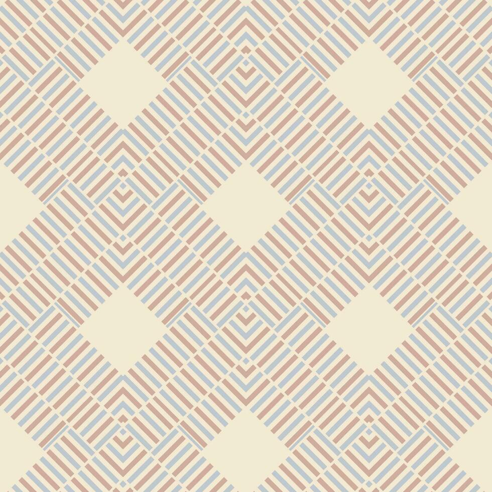 Striped abstract geometric seamless pattern with rhombuses. Tile background. Infinity wrapping paper with different shapes. Creative texture. vector
