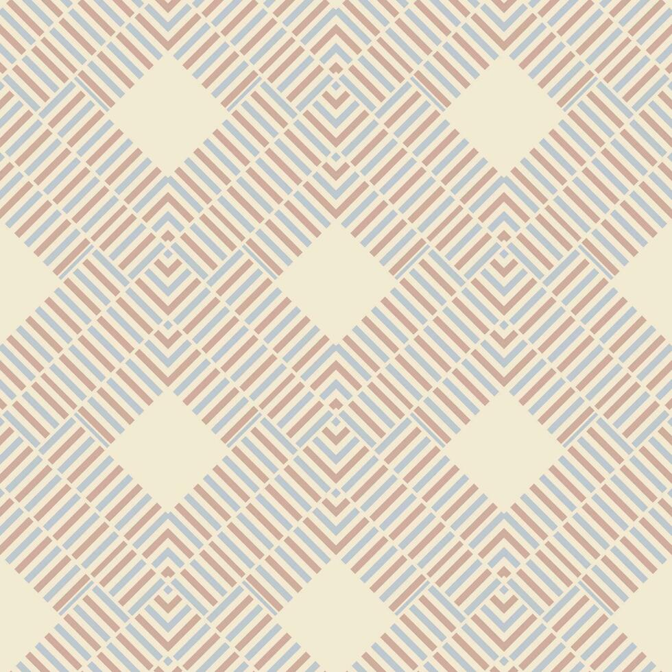 Striped abstract geometric seamless pattern with rhombuses. Tile background. Infinity wrapping paper with different shapes. Creative texture. vector