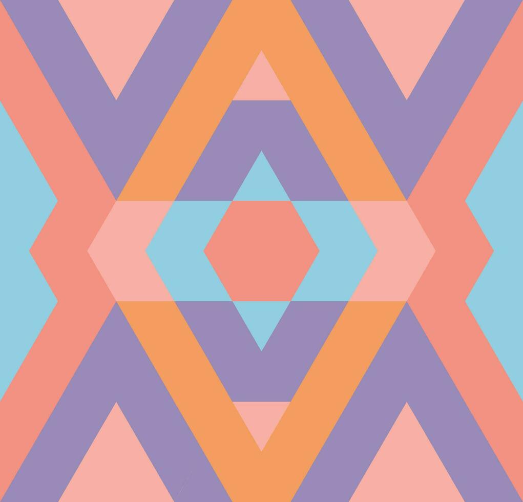 Ethnic seamless pattern with rhombuses, triangles, geometric shapes. Tribal geometrical background. vector
