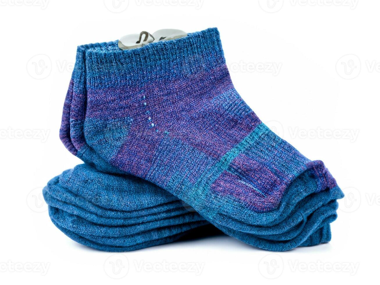 colorful socks isolated on white background. photo