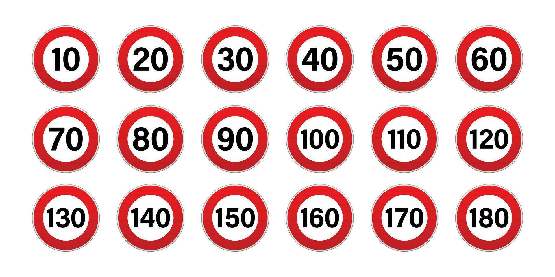 Road signs collection. Traffic control sign. Speed limit sign. vector