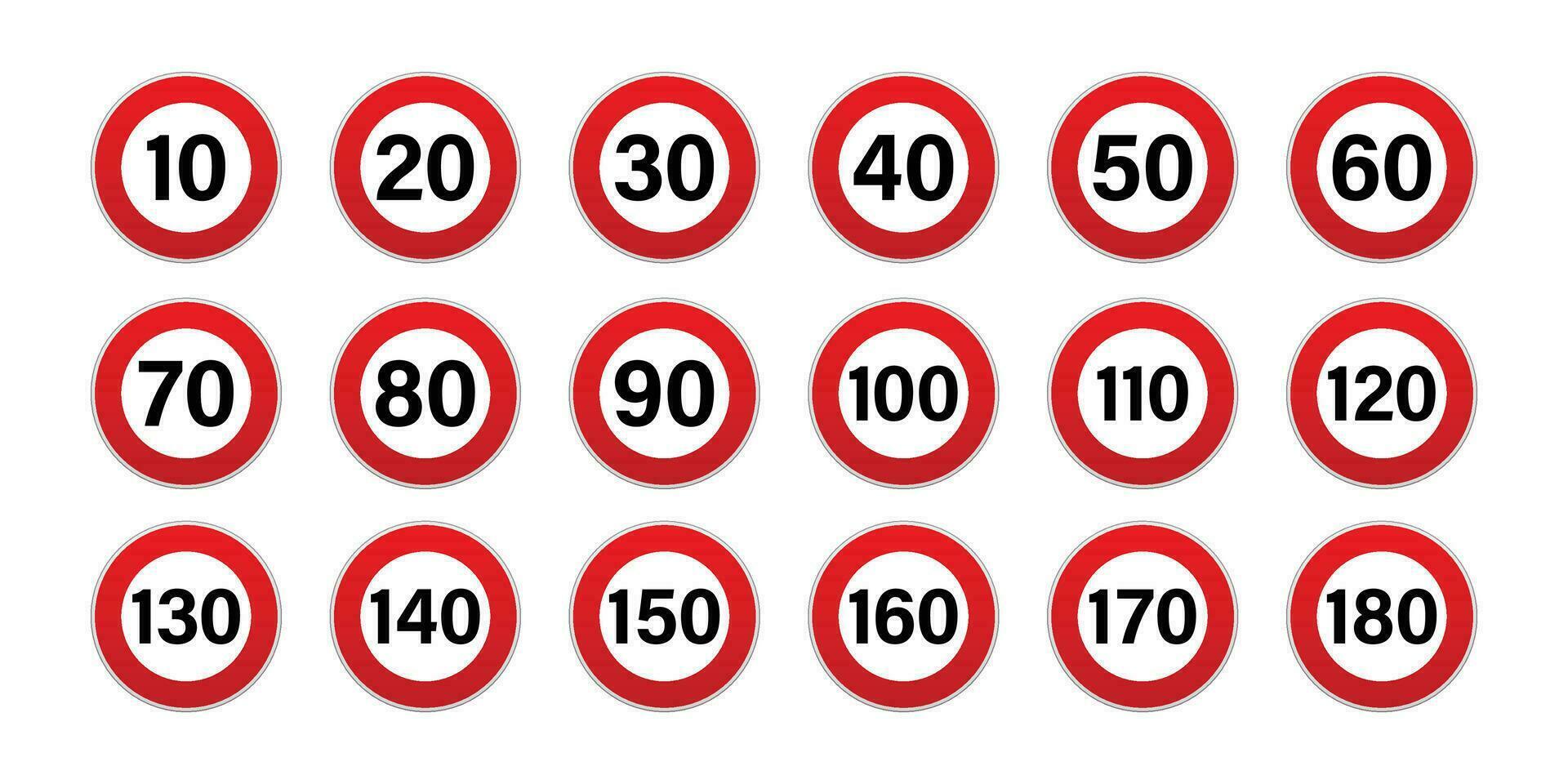 Road signs collection. Traffic control sign. Speed limit sign. vector