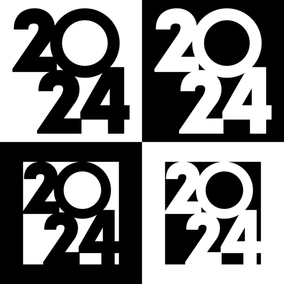Happy New Year 2024 banner. Vector illustration.