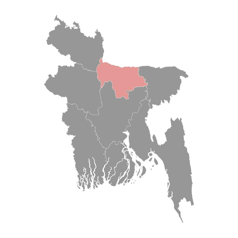 mimensingh división mapa, administrativo división de bangladesh vector