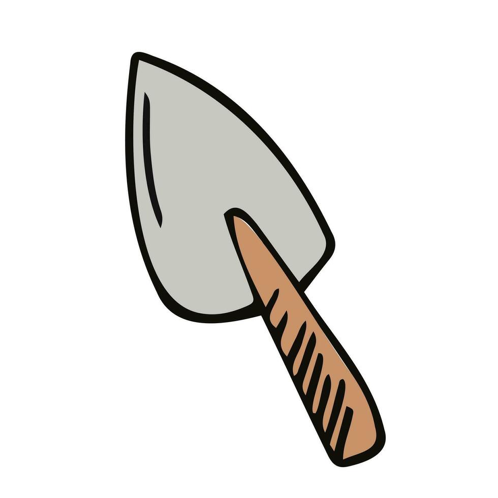 Shovel colorful illustration in vector. Shovel colorful icon in vector. Trowel illustration in vector. vector