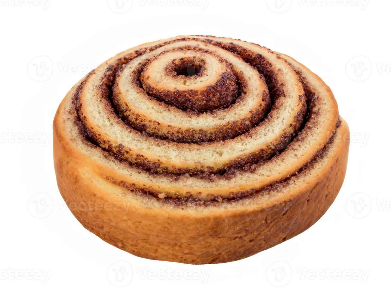 sweet cinnamon roll isolated on white background photo