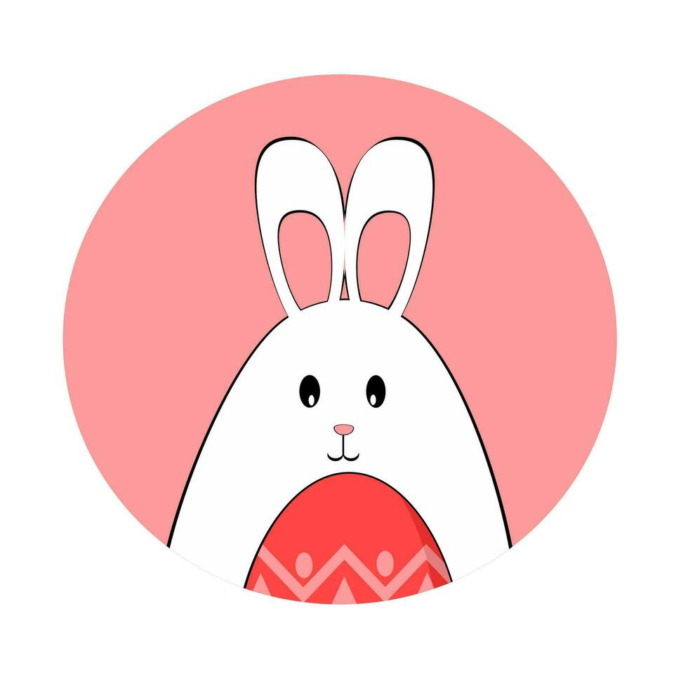 Cute bunny profile with easter eggs vector