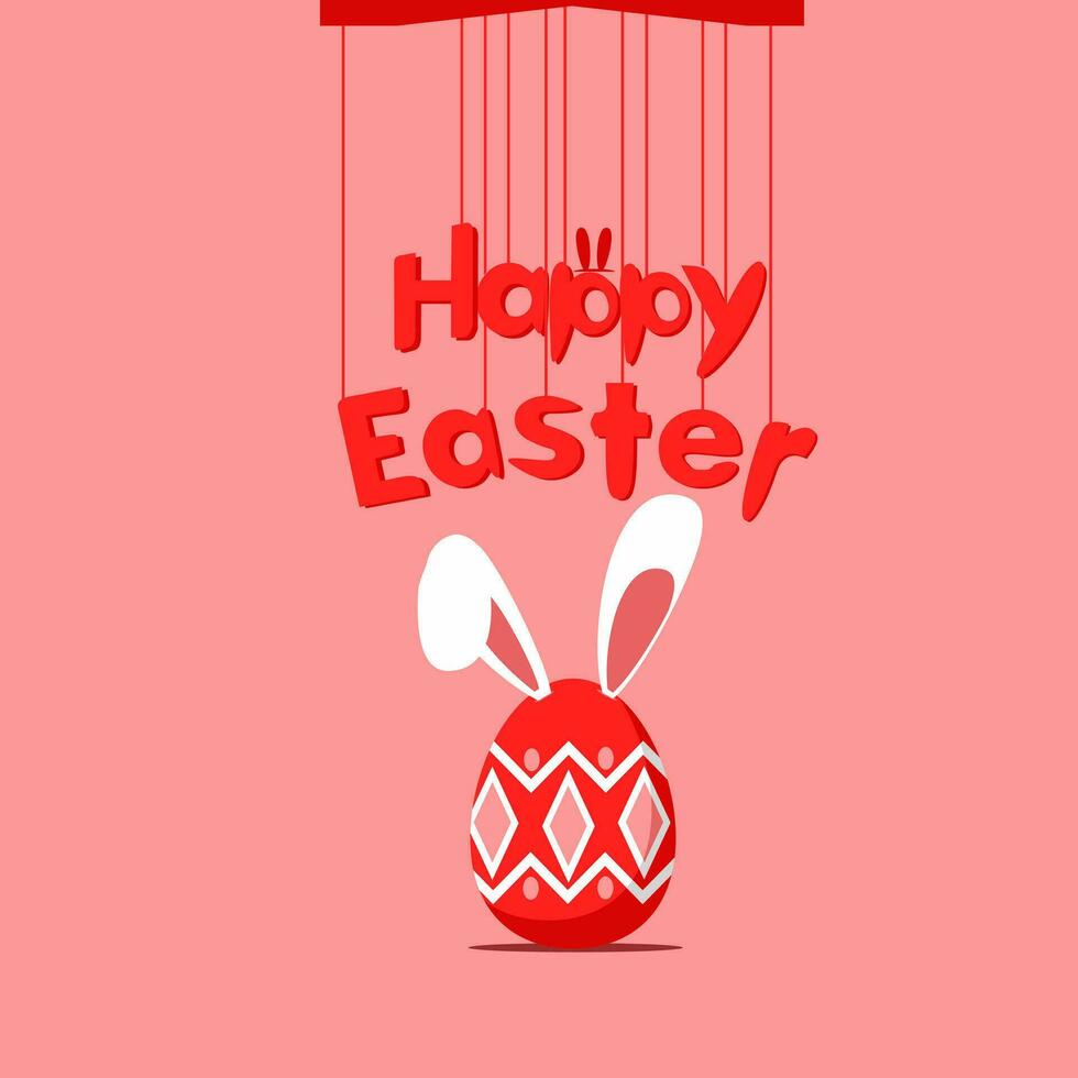 Happy Easter, Bunny ears and easter eggs vector
