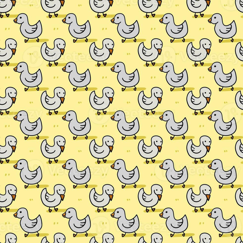 seamless cute cartoon birds pattern background photo