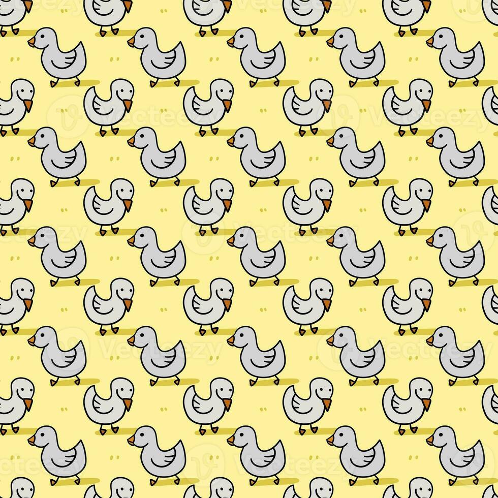 seamless cute cartoon birds pattern background photo