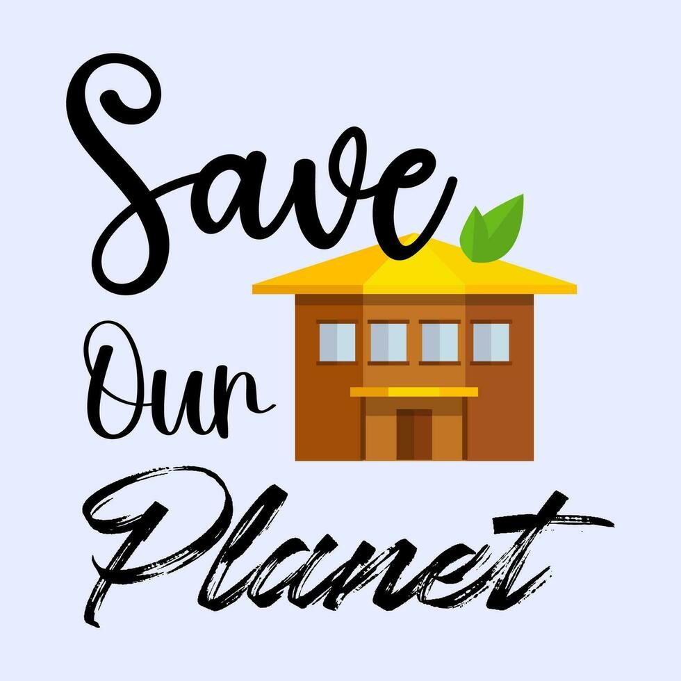 letras salvar nuestra planeta vector