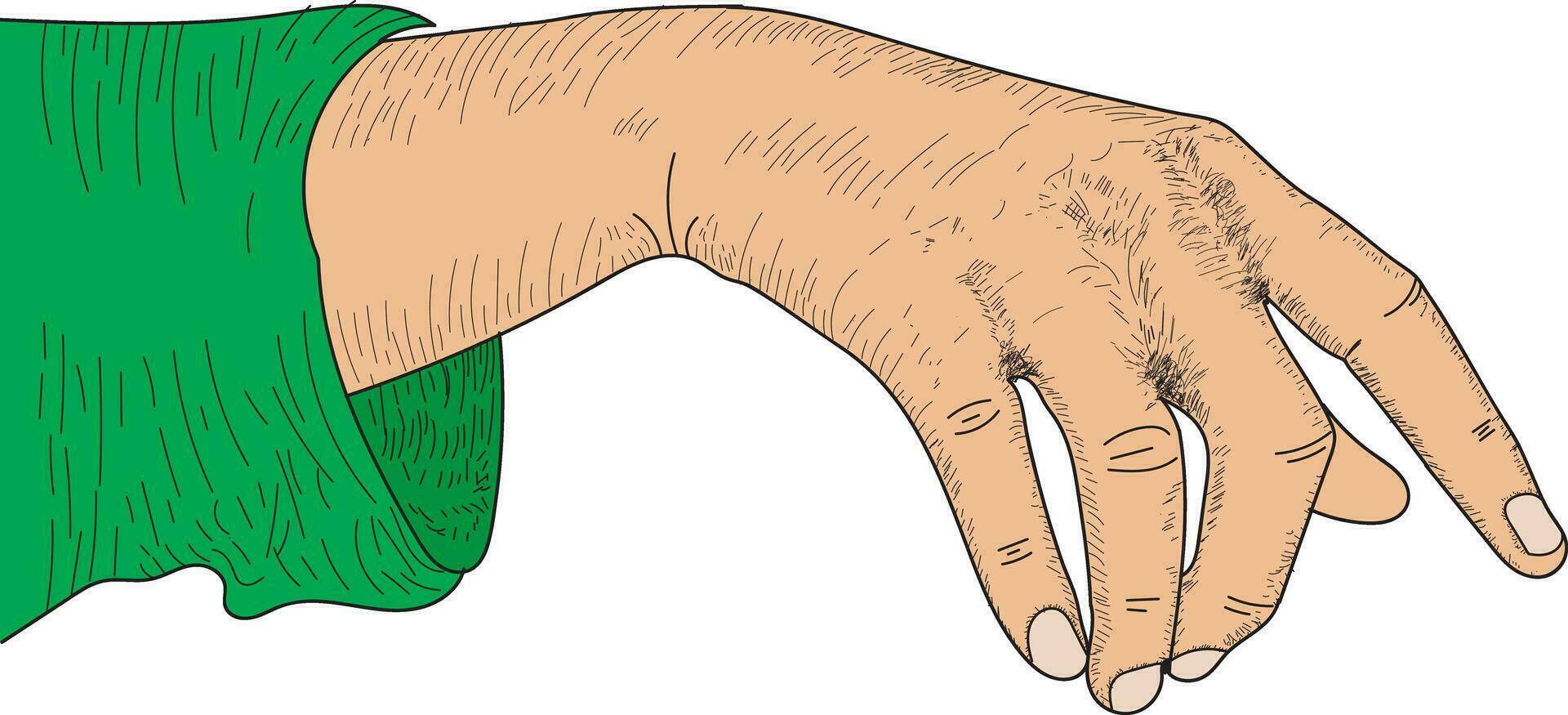 Palm down Hand Illustration Drawing, engraving, ink, line art, vector, hand Drawing sketch vector