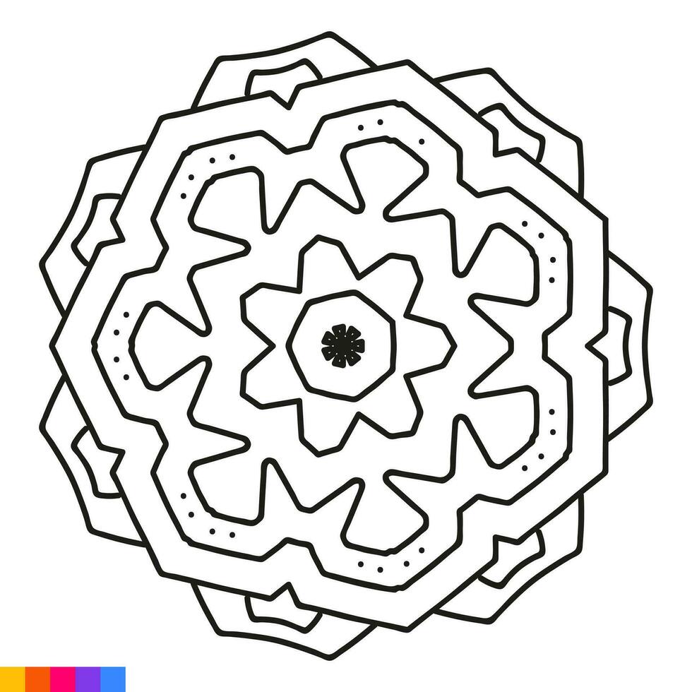 mandala Arte para colorante libro. limpiar decorativo redondo ornamento. oriental patrón, vector ilustración colorante libro página. circular modelo en formar de mandala para alheña, mehndi, tatuaje, decoración.