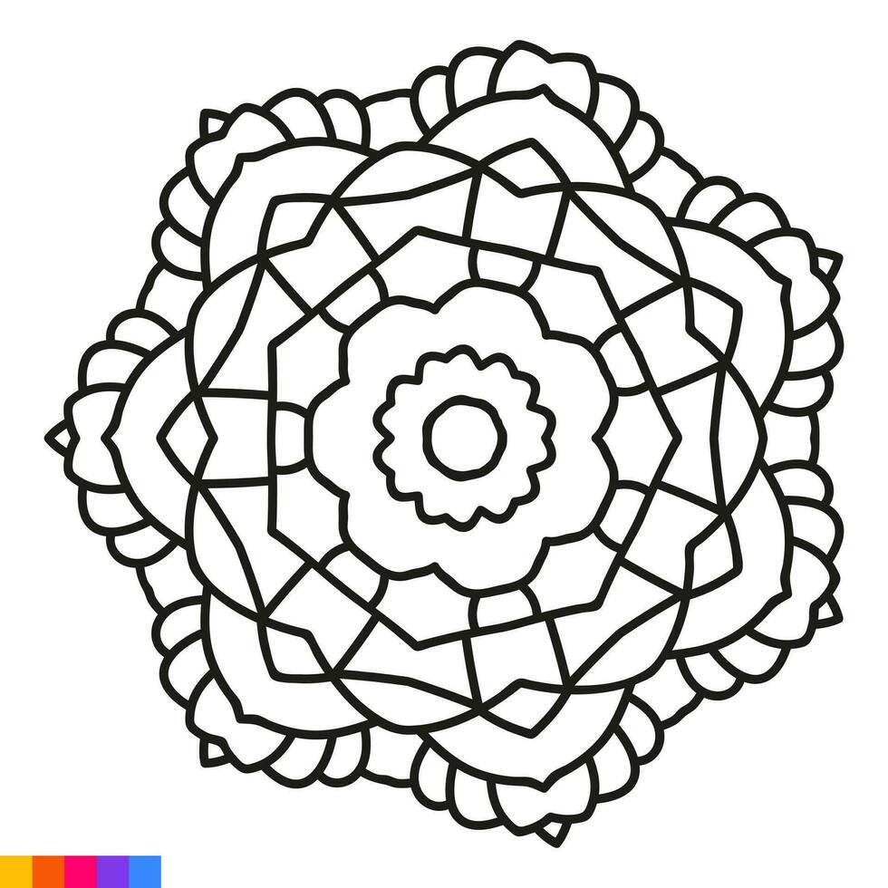 Mandala Art for Coloring Book. Clean Decorative round ornament. Oriental pattern, Vector illustration Coloring book page. Circular pattern in form of mandala for Henna, Mehndi, tattoo, decoration.