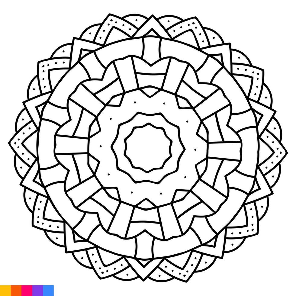 Mandala Art for Coloring Book. Clean Decorative round ornament. Oriental pattern, Vector illustration Coloring book page. Circular pattern in form of mandala for Henna, Mehndi, tattoo, decoration.