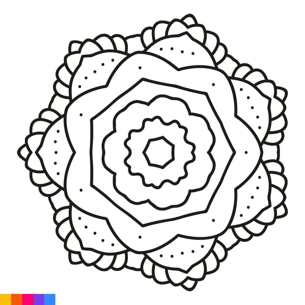 mandala Arte para colorante libro. limpiar decorativo redondo ornamento. oriental patrón, vector ilustración colorante libro página. circular modelo en formar de mandala para alheña, mehndi, tatuaje, decoración.