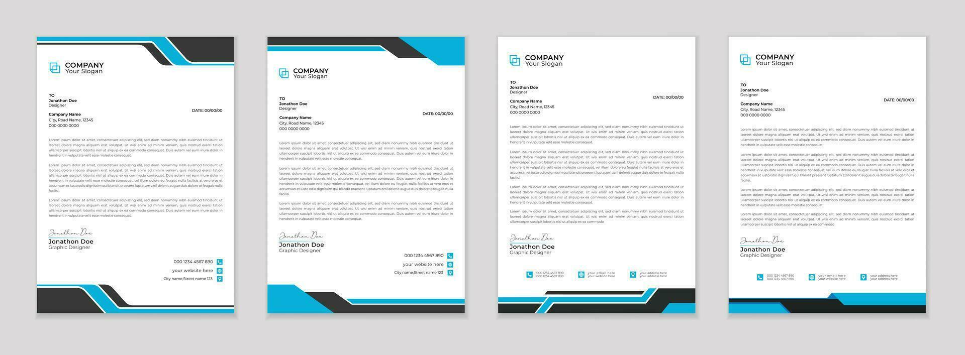 Corporate modern business letterhead design template. Professional and modern letterhead vector template. corporate letterhead bundle. letter head bundle.