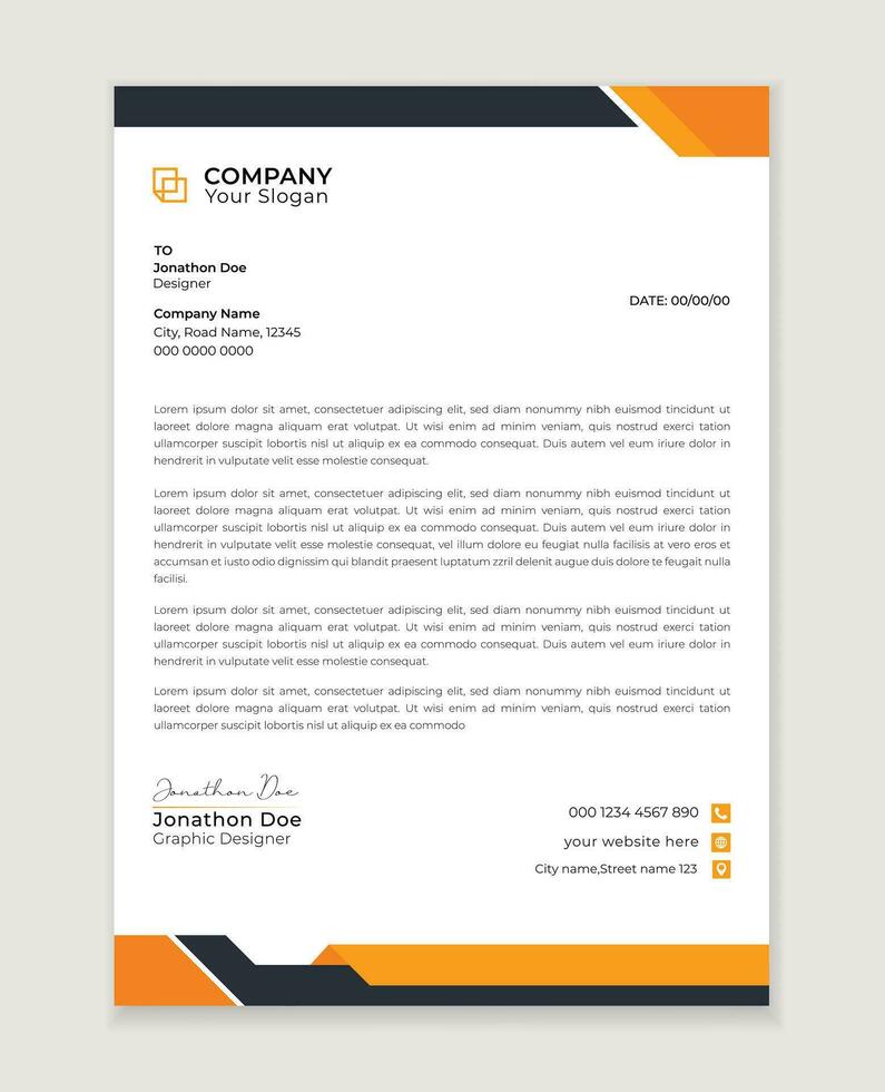 Modern letter head design template for your project.  minimal corporate letterhead template design. Business letterhead  design template. vector