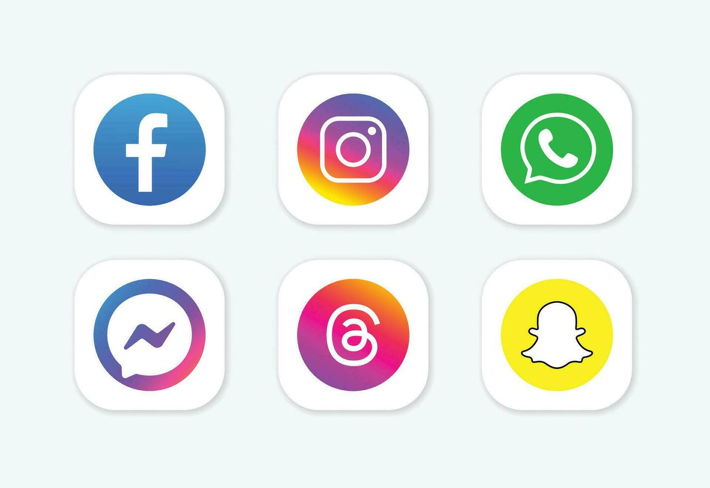 Set of social media logo in white background. Social media icon set collection. vector