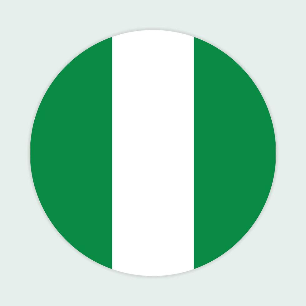 Nigeria bandera vector icono diseño. Nigeria circulo bandera. redondo de Nigeria bandera.