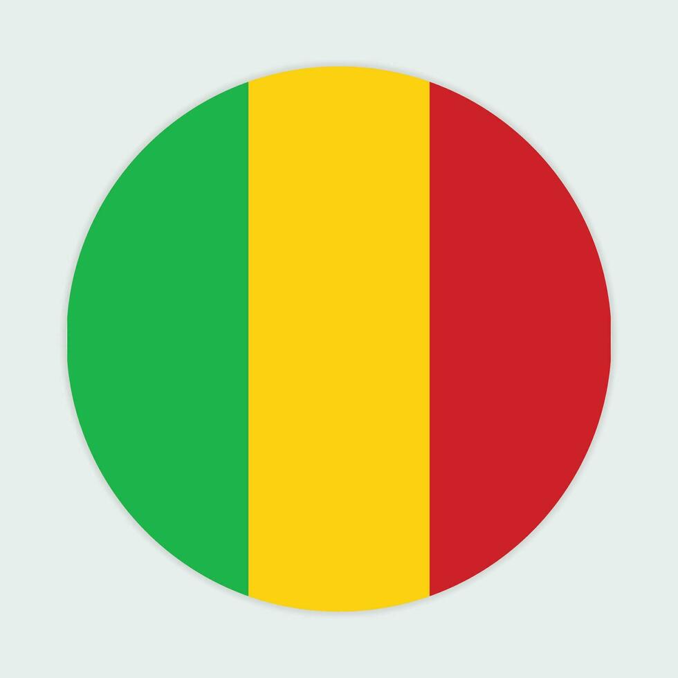 Mali flag vector icon design. Mali circle flag. Round of Mali flag.