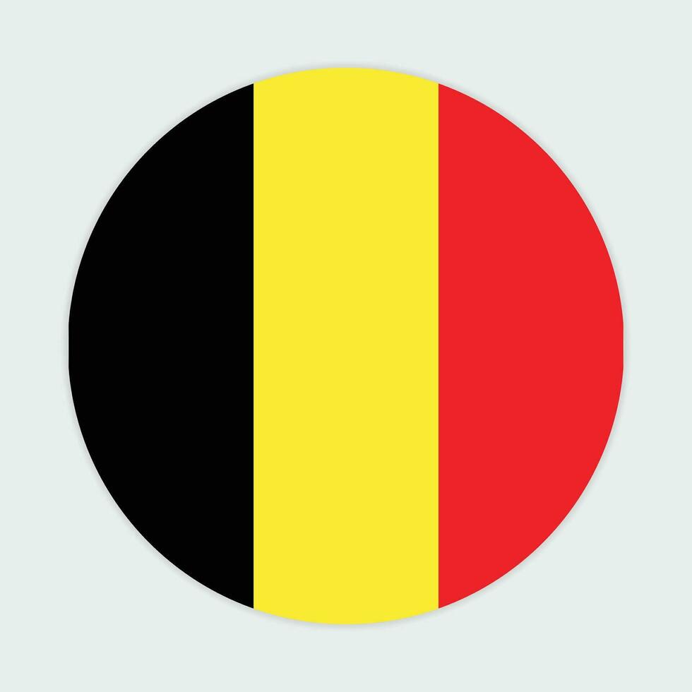 Belgium flag vector icon design. Belgium circle flag. Round of Belgium flag.