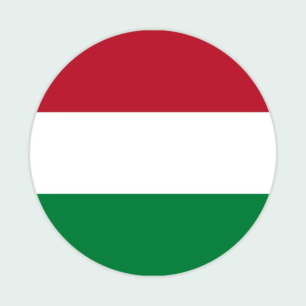 Hungary flag vector icon design. Hungary circle flag. Round of Hungary flag.