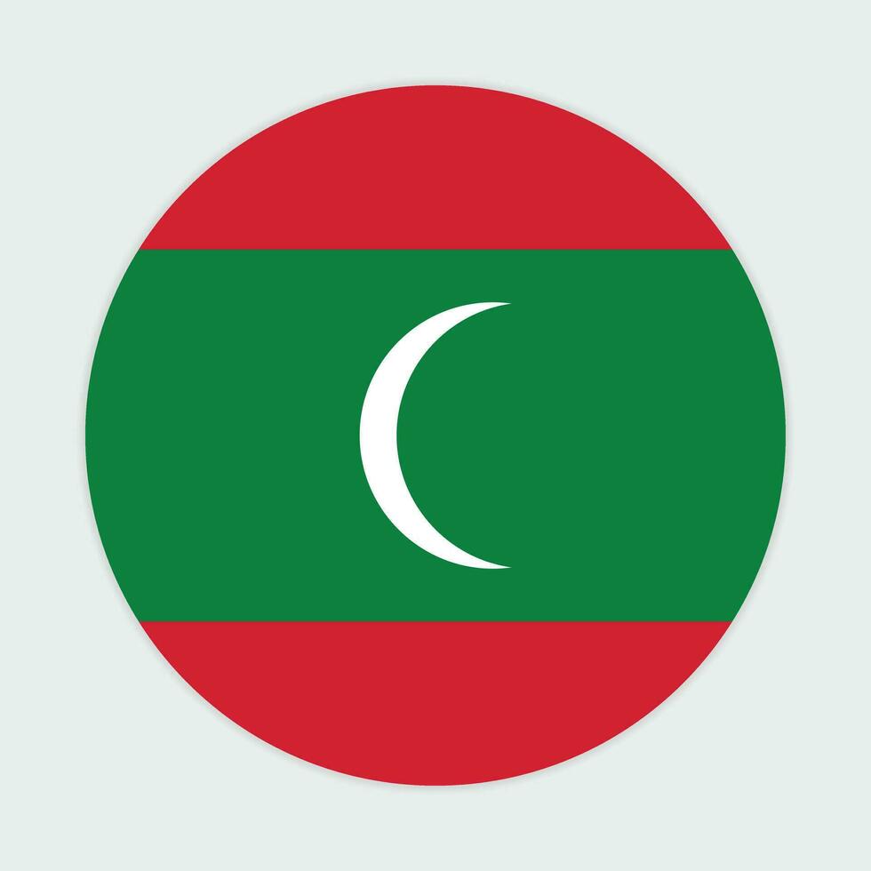 Maldives flag vector icon design. Maldives circle flag. Round of Maldives flag.