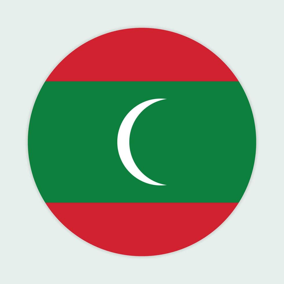 Maldives flag vector icon design. Maldives circle flag. Round of Maldives flag.