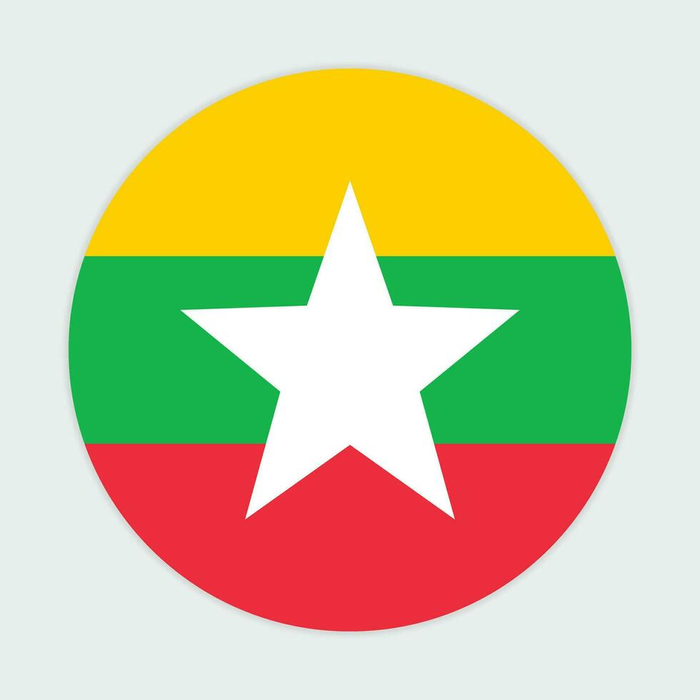 Myanmar  flag vector icon design. Myanmar  circle flag. Round of Myanmar  flag.