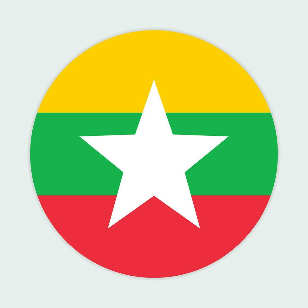 Myanmar  flag vector icon design. Myanmar  circle flag. Round of Myanmar  flag.