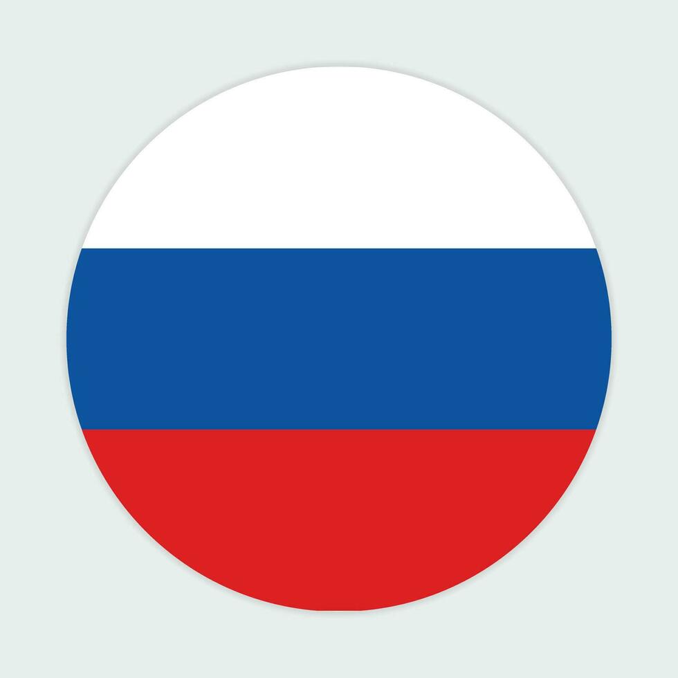 Russia flag vector icon design. Russia circle flag. Round of Russia flag.